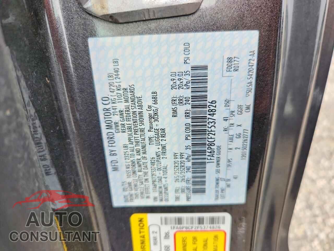 FORD MUSTANG 2015 - 1FA6P8CF2F5374826