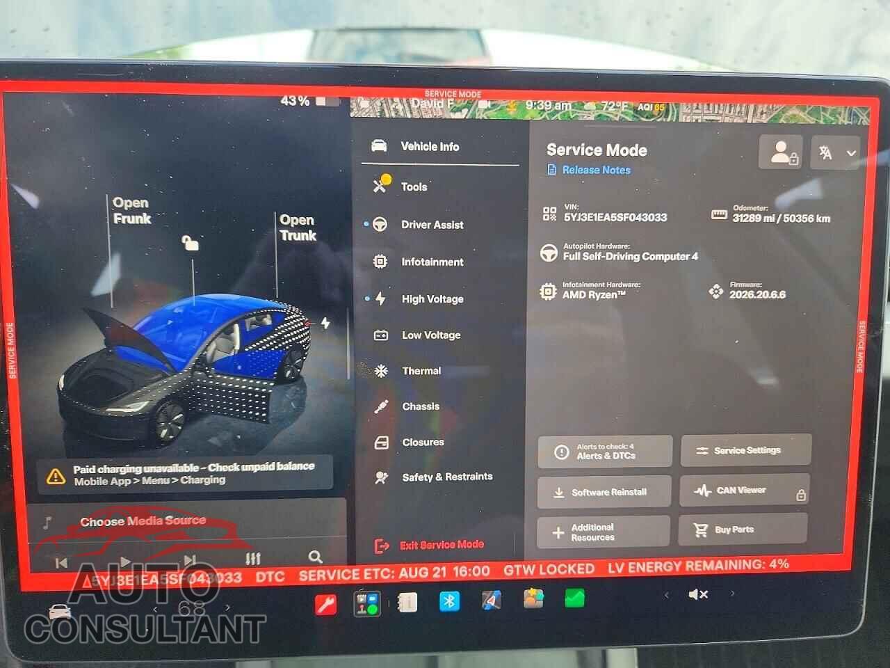 TESLA MODEL 3 2025 - 5YJ3E1EA5SF043033