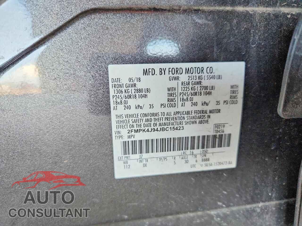 FORD EDGE 2018 - 2FMPK4J94JBC15423