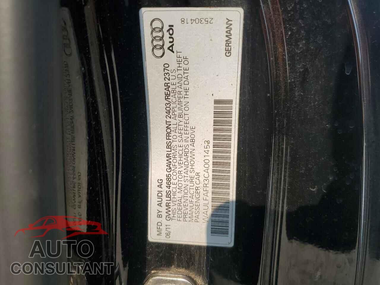 AUDI A5 2012 - WAULFAFR3CA001453