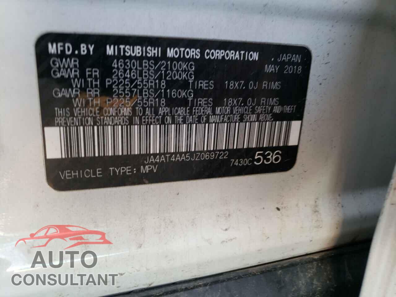 MITSUBISHI ECLIPSE 2018 - JA4AT4AA5JZ069722