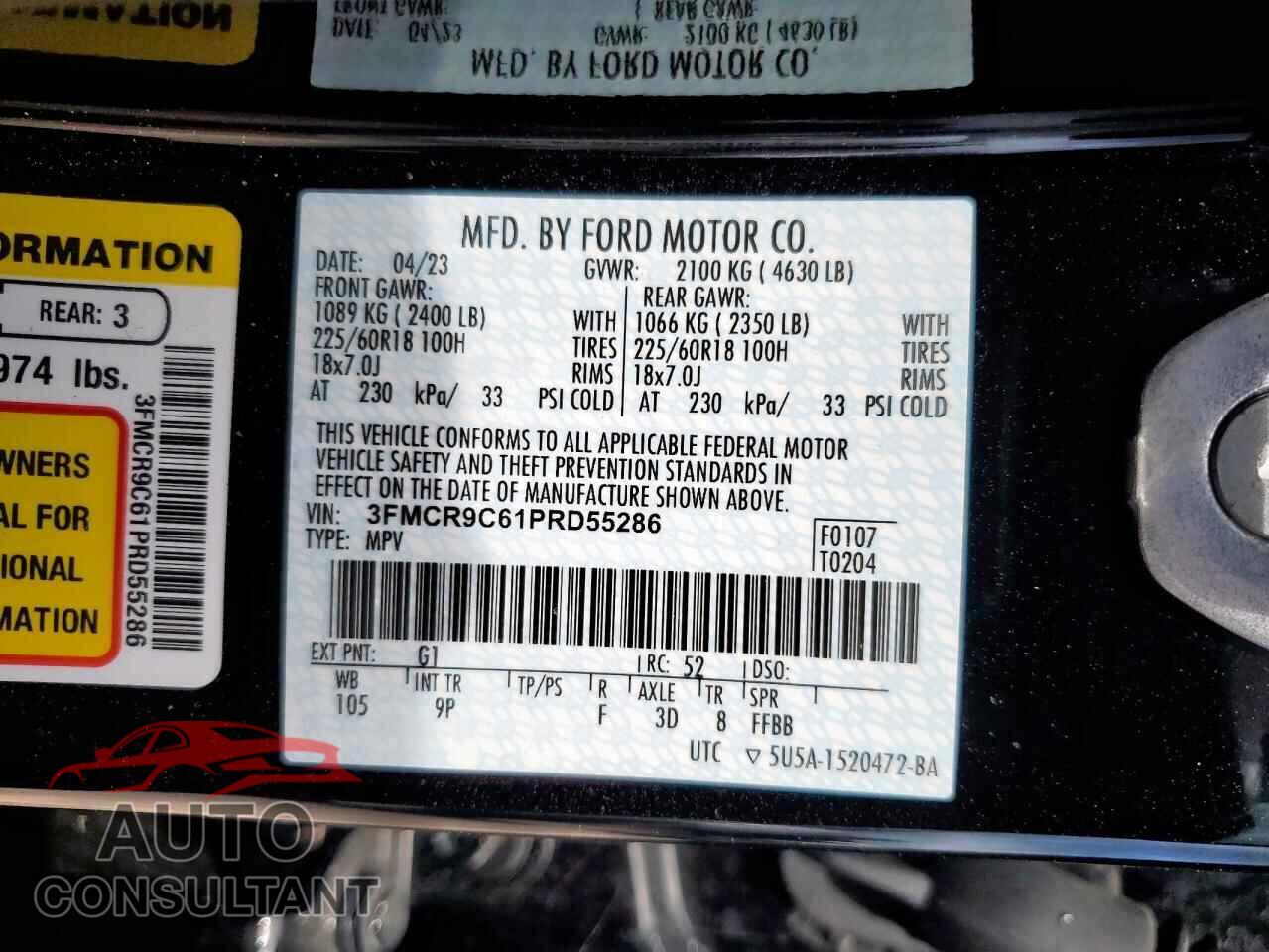 FORD BRONCO 2023 - 3FMCR9C61PRD55286