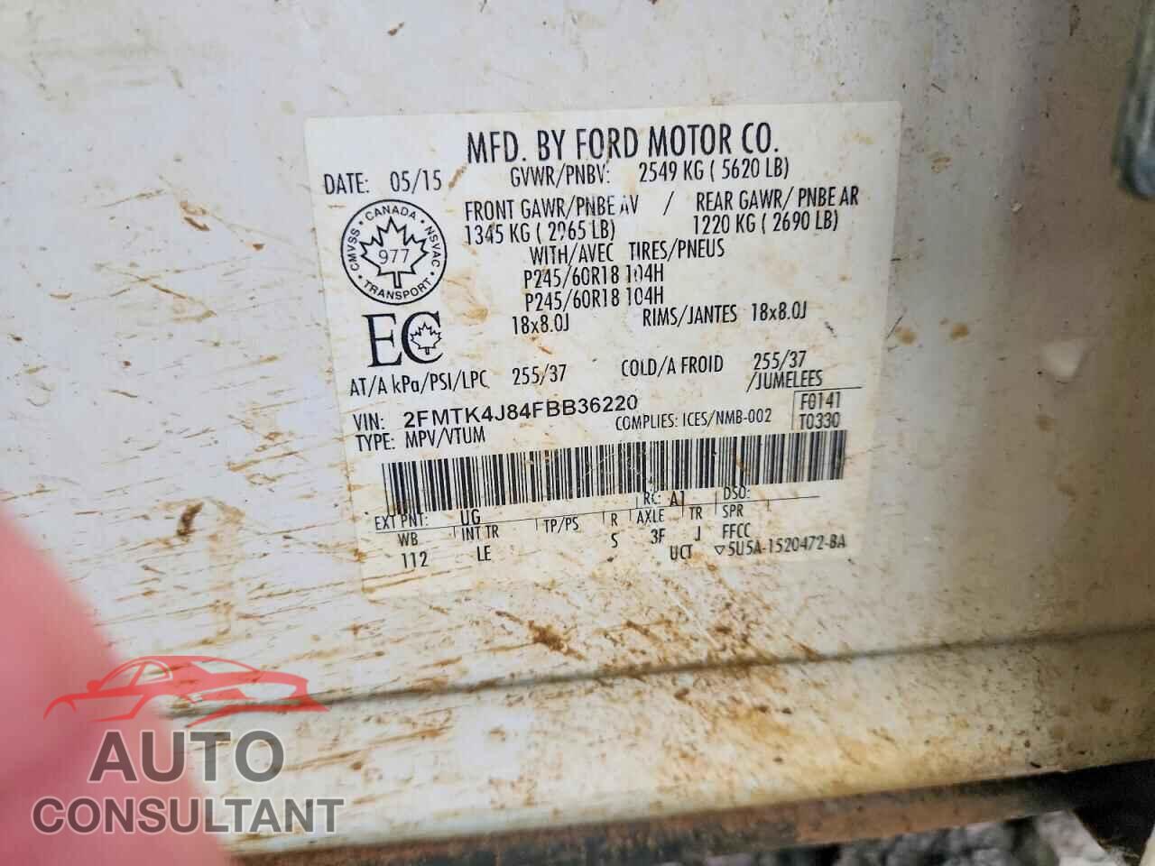 FORD EDGE 2015 - 2FMTK4J84FBB36220