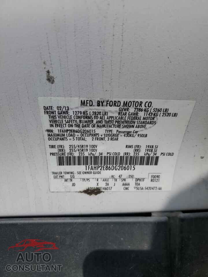 FORD TAURUS 2013 - 1FAHP2E86DG206015