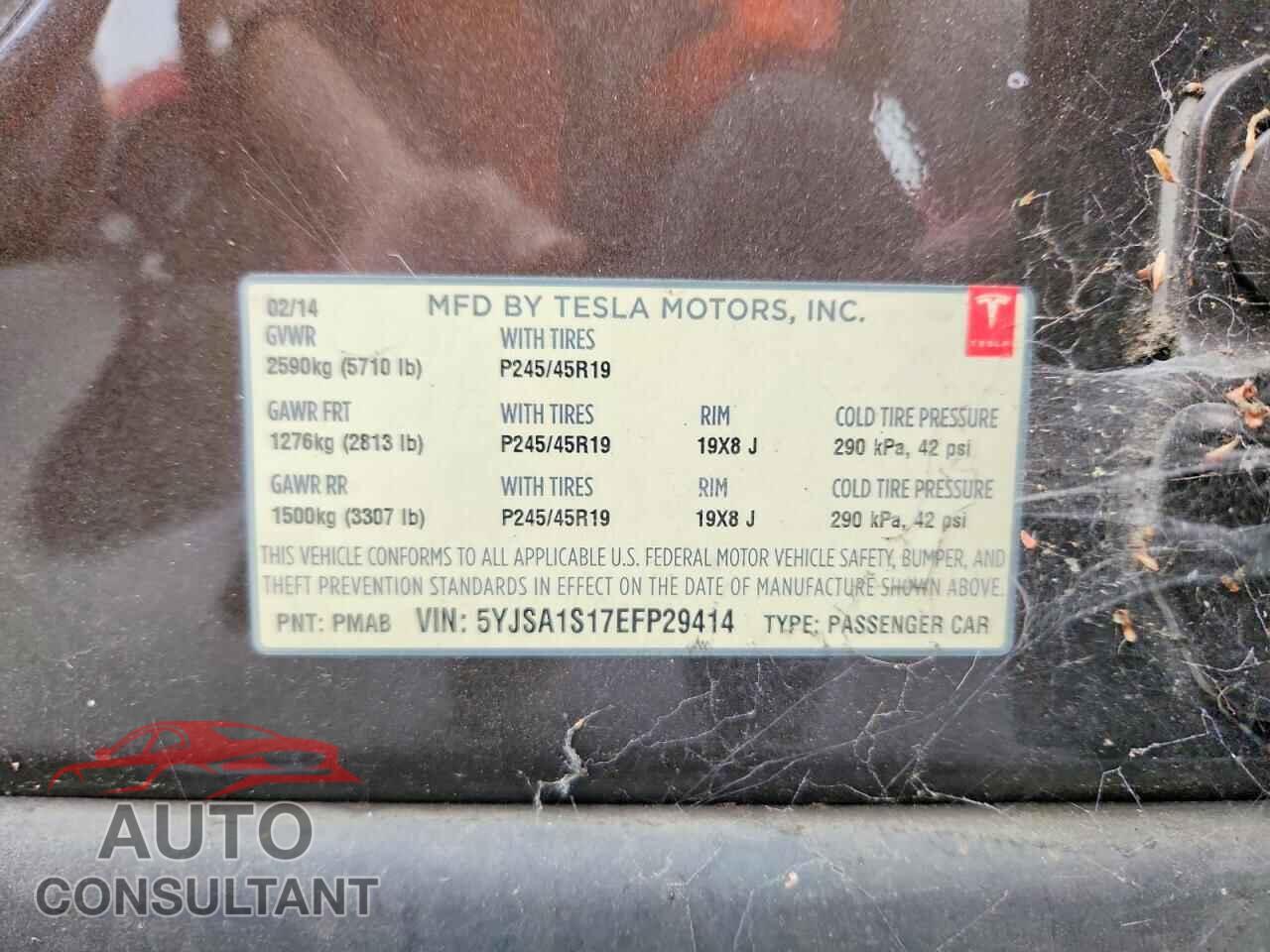 TESLA MODEL S 2014 - 5YJSA1S17EFP29414