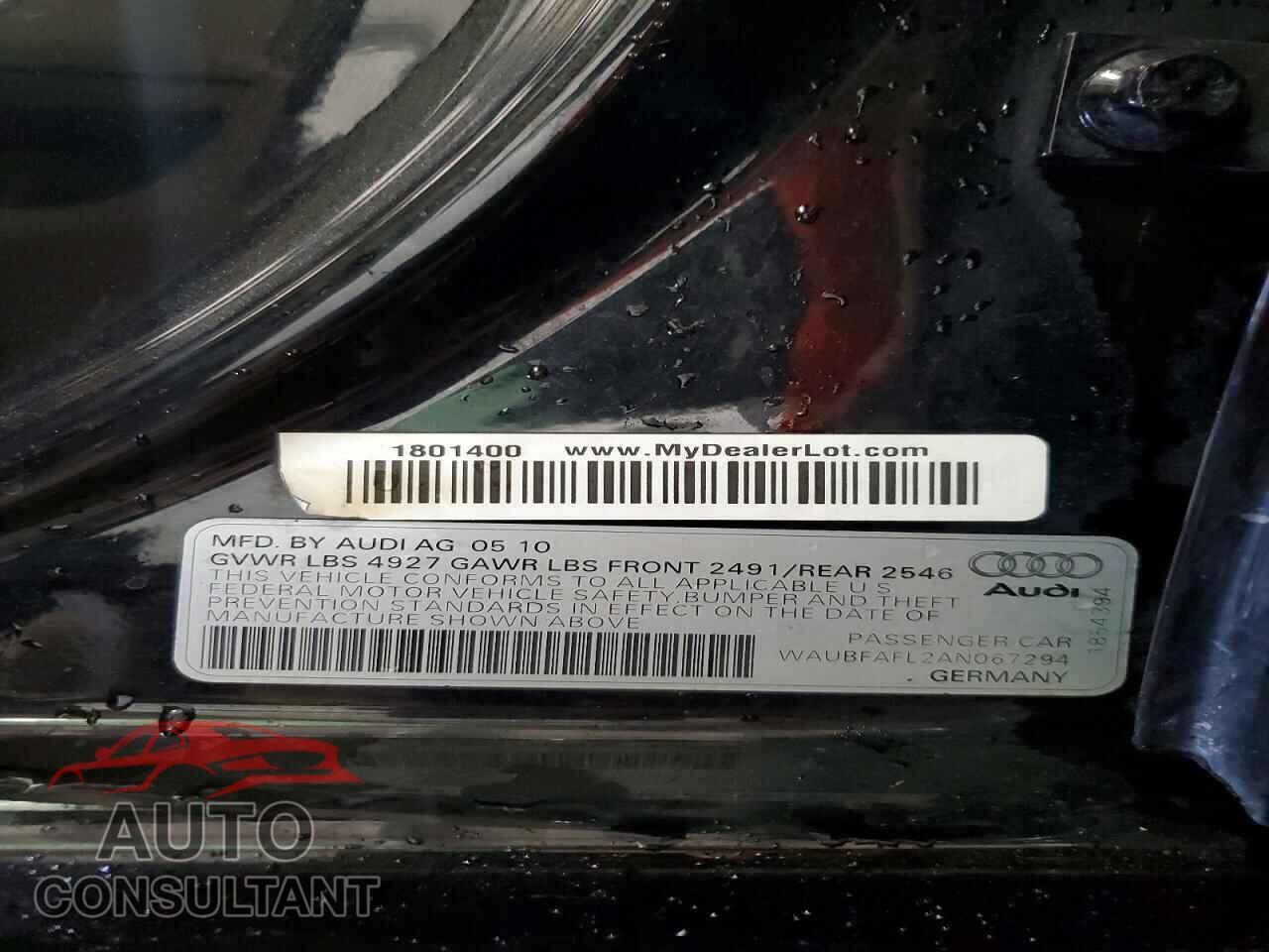 AUDI A4 2010 - WAUBFAFL2AN067294