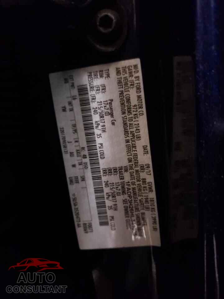 FORD FOCUS 2017 - 1FADP3H26HL341035