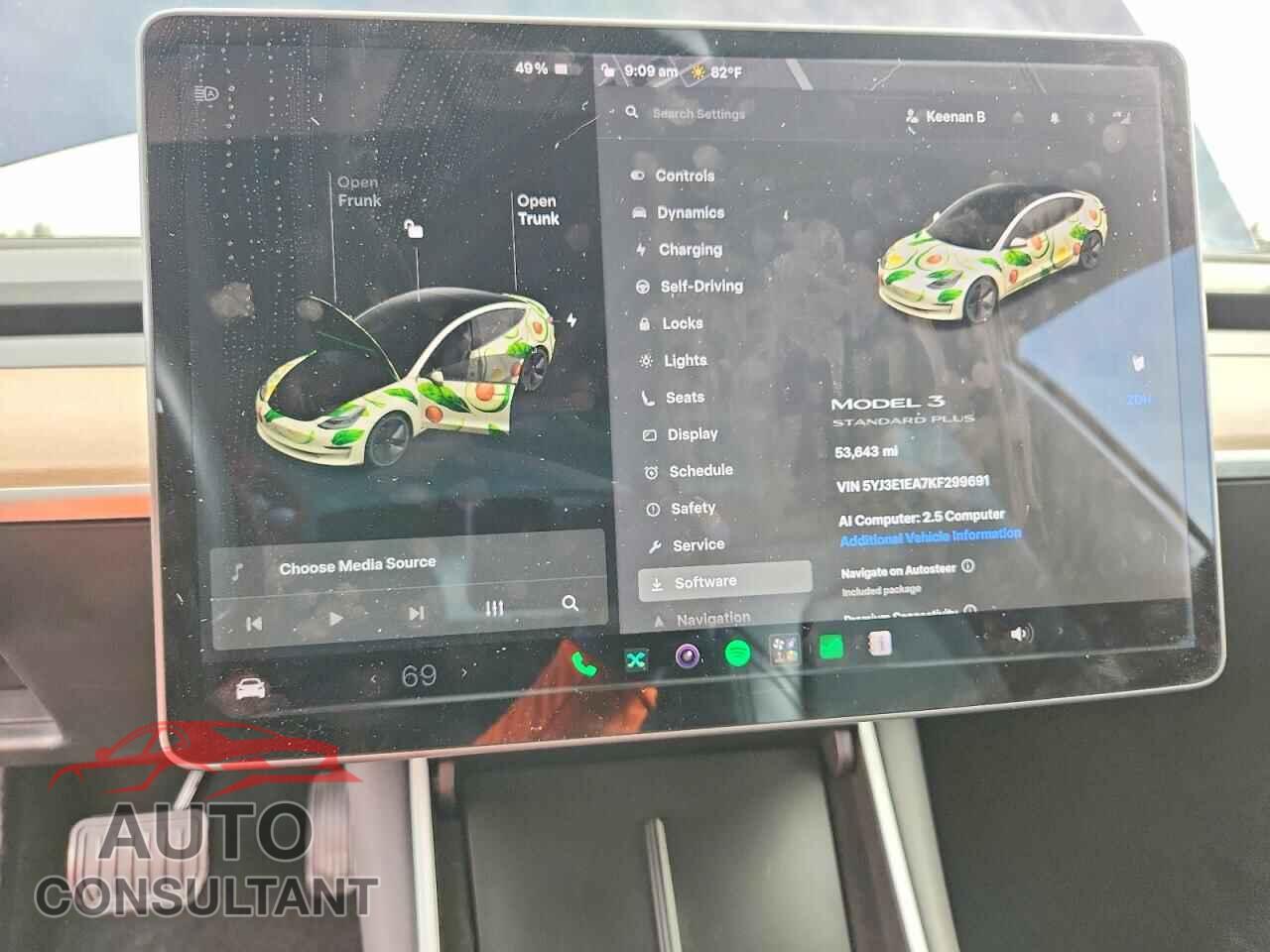TESLA MODEL 3 2019 - 5YJ3E1EA7KF299691