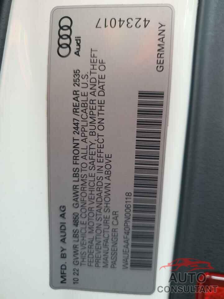 AUDI A4 2023 - WAUEAAF40PN006118