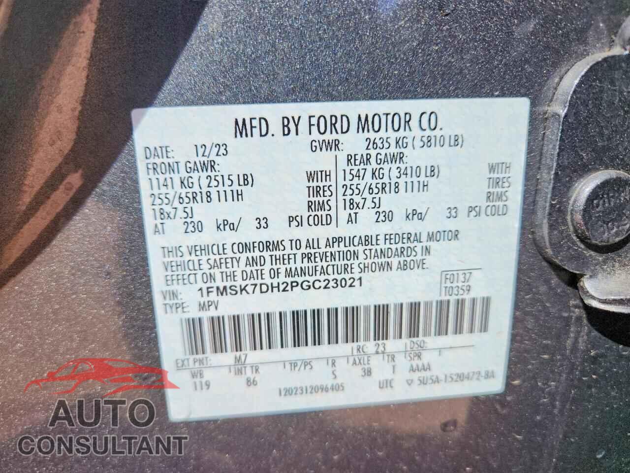 FORD EXPLORER 2023 - 1FMSK7DH2PGC23021
