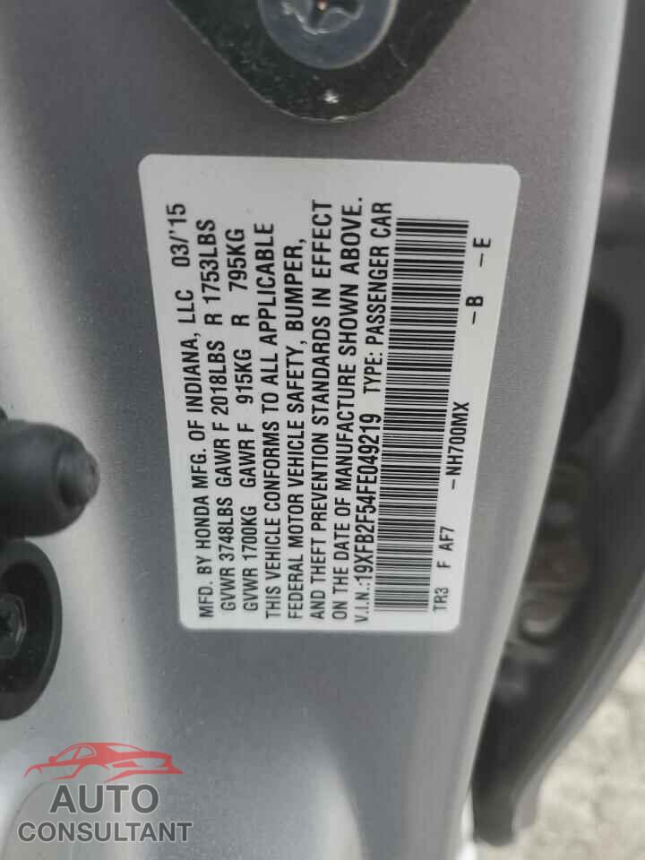 HONDA CIVIC 2015 - 19XFB2F54FE049219