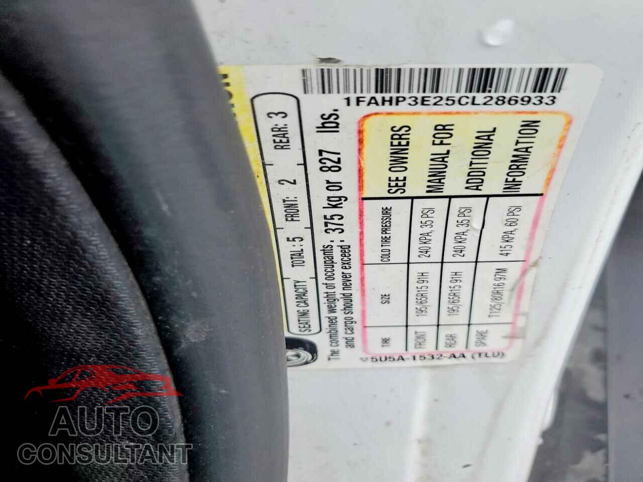 FORD FOCUS 2012 - 1FAHP3E25CL286933