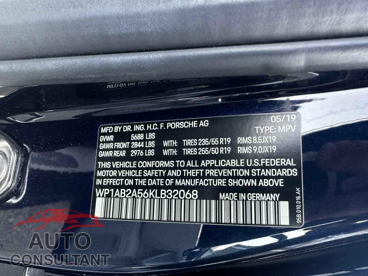 PORSCHE MACAN 2019 - WP1AB2A56KLB32068