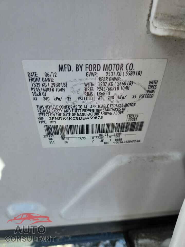 FORD EDGE 2013 - 2FMDK4KC8DBA59873
