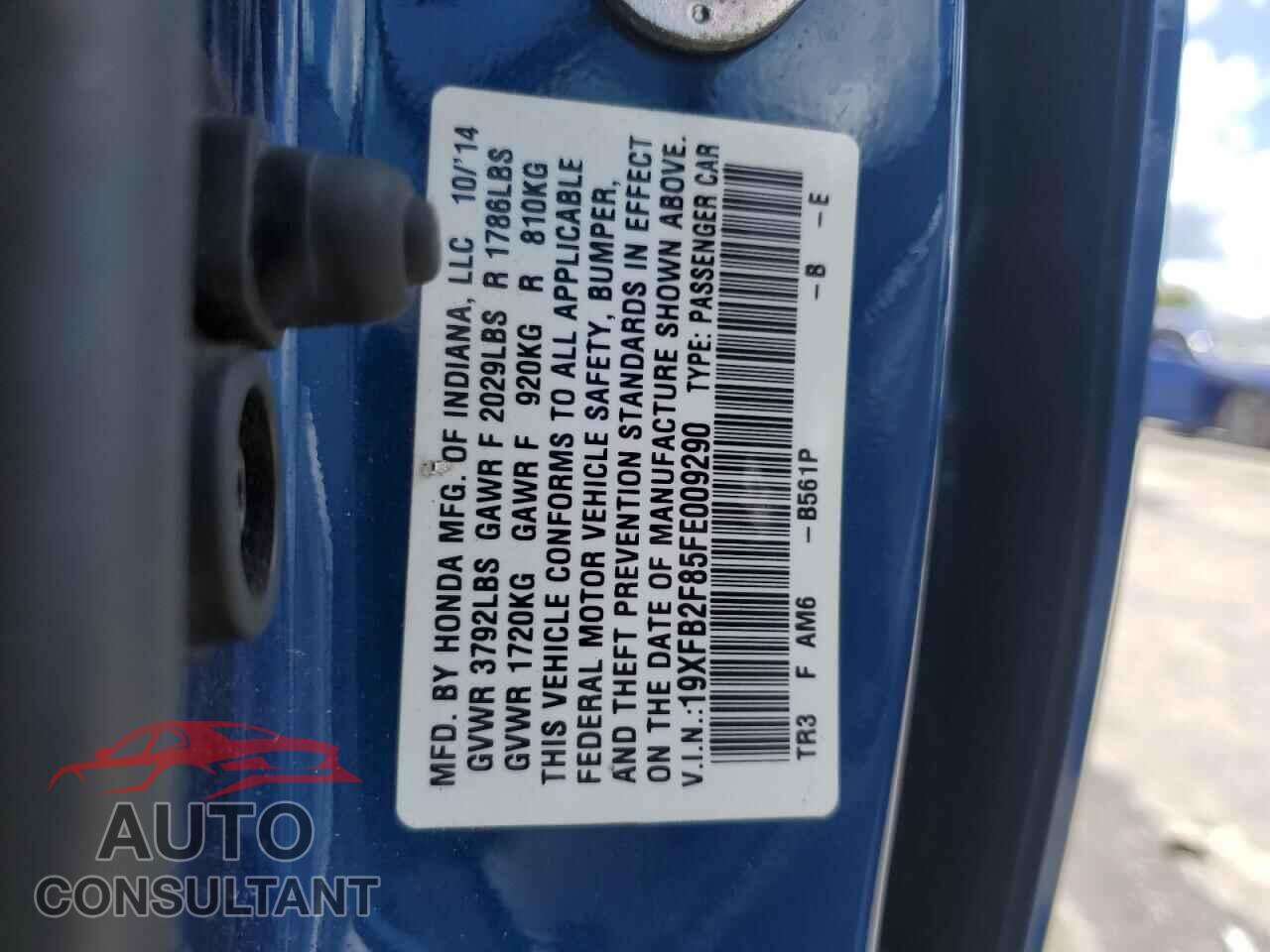 HONDA CIVIC 2015 - 19XFB2F85FE009290