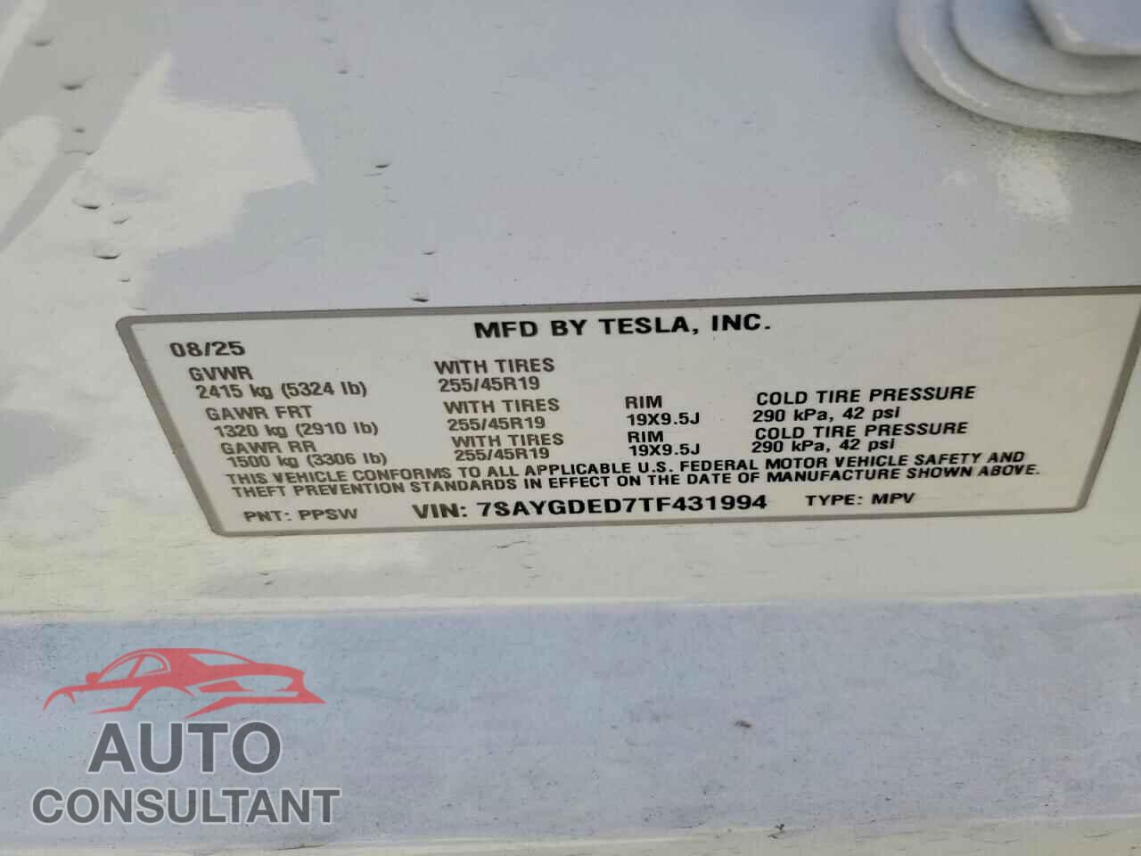TESLA MODEL Y 2026 - 7SAYGDED7TF431994