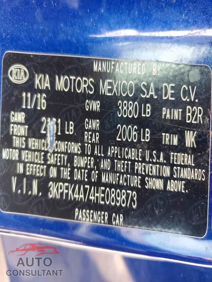 KIA FORTE 2017 - 3KPFK4A74HE089873