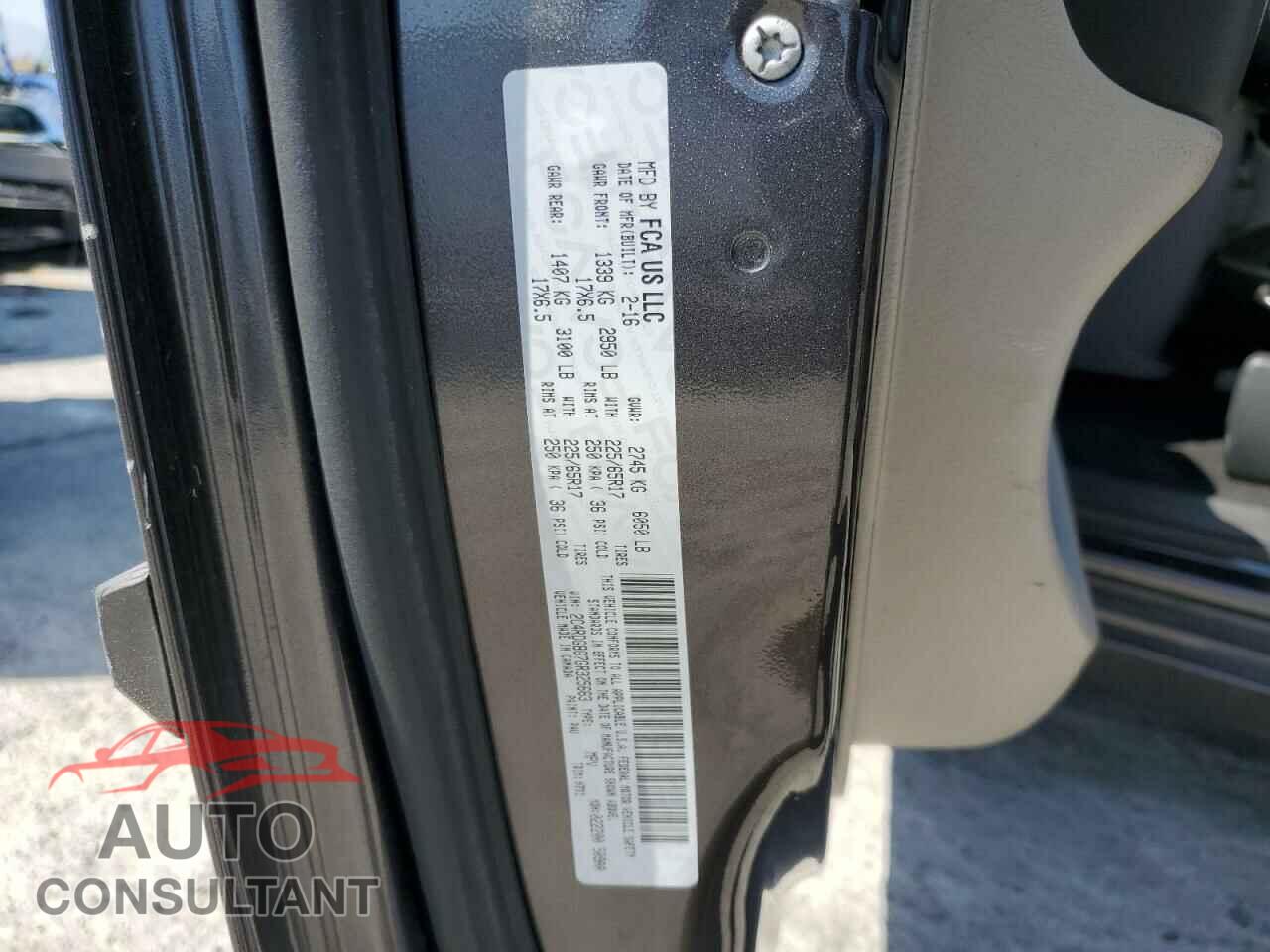 DODGE CARAVAN 2016 - 2C4RDGBG7GR325663