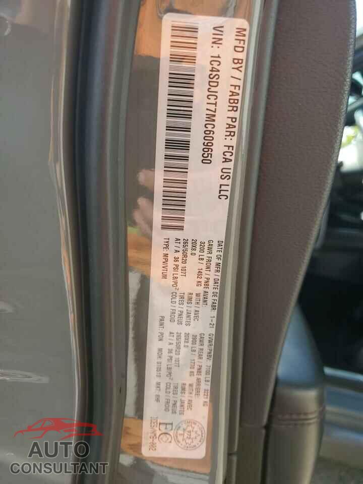 DODGE DURANGO 2021 - 1C4SDJCT7MC609650