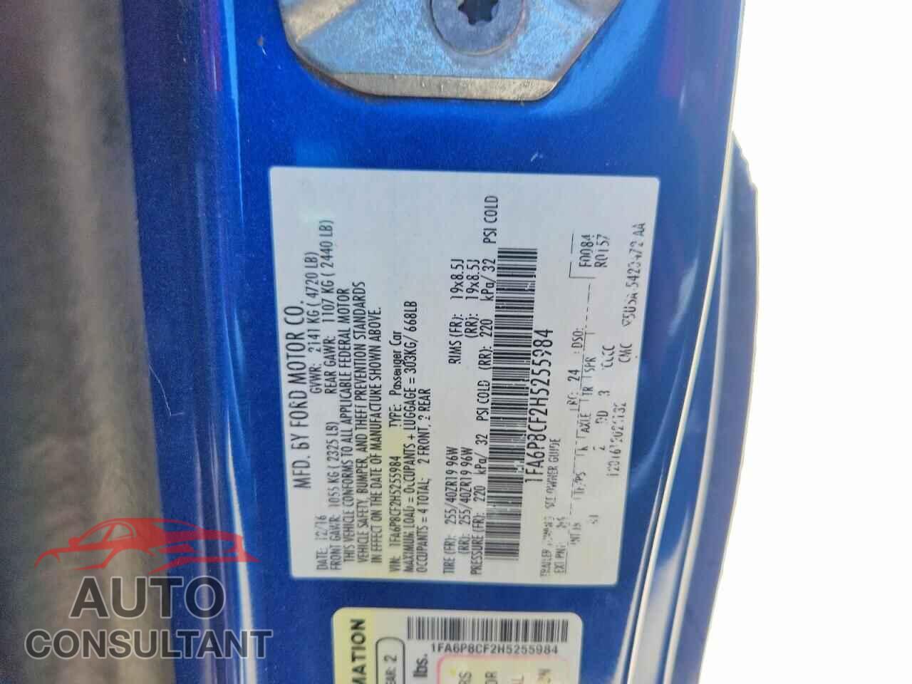 FORD MUSTANG 2017 - 1FA6P8CF2H5255984