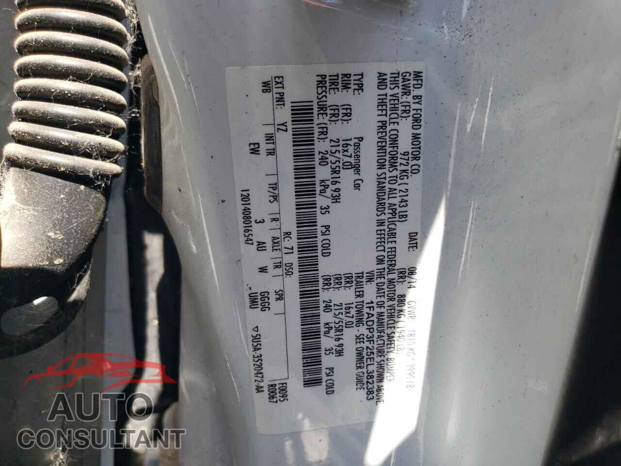 FORD FOCUS 2014 - 1FADP3F25EL382383