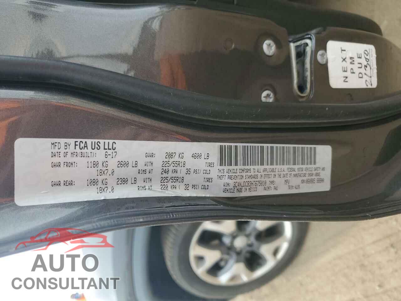 JEEP COMPASS 2017 - 3C4NJDCB3HT675010