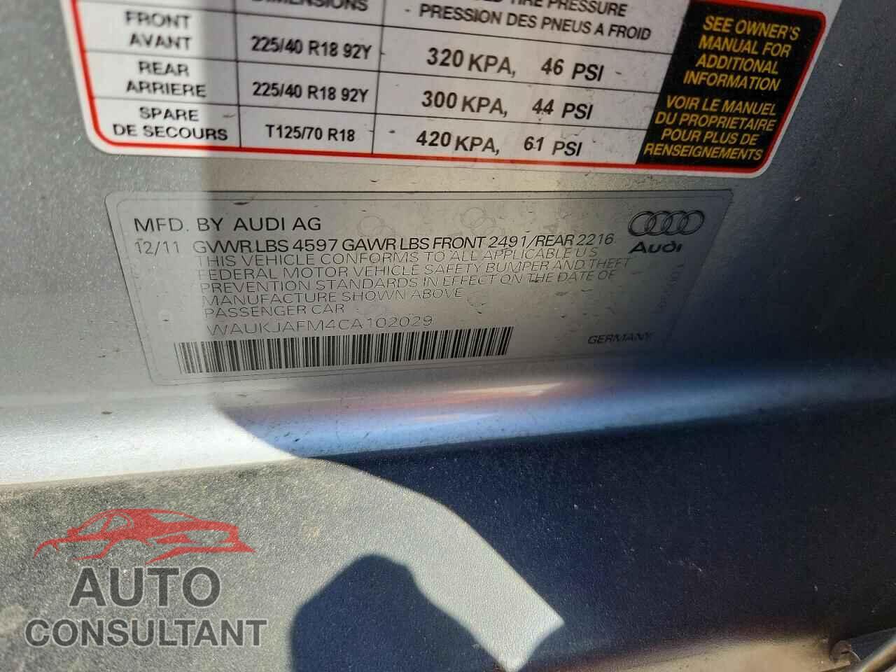 AUDI A3 2012 - WAUKJAFM4CA102029