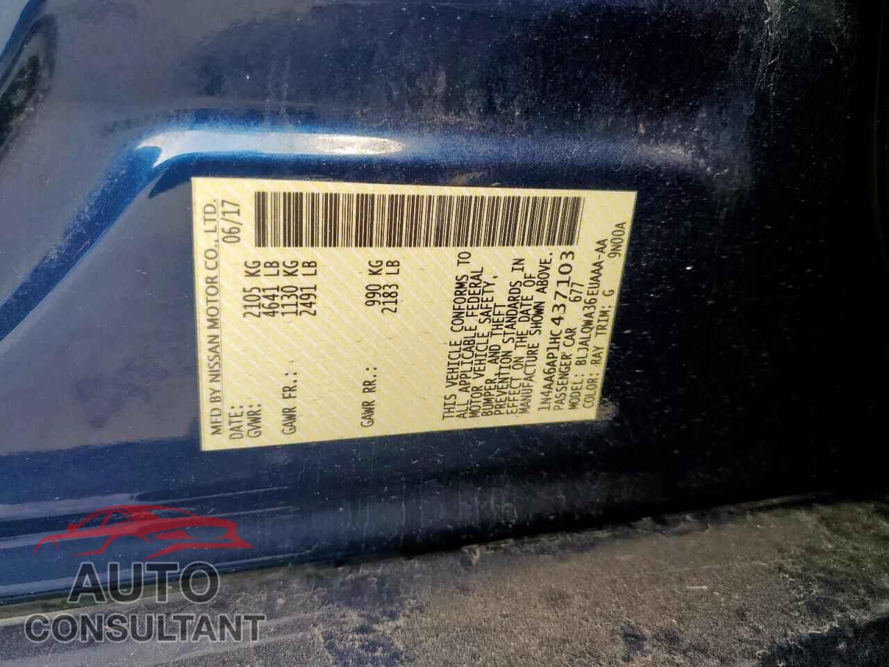 NISSAN MAXIMA 2017 - 1N4AA6AP1HC437103