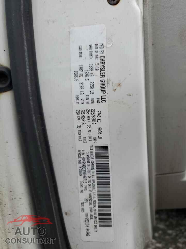 DODGE CARAVAN 2010 - 2D4RN4DE3AR348715
