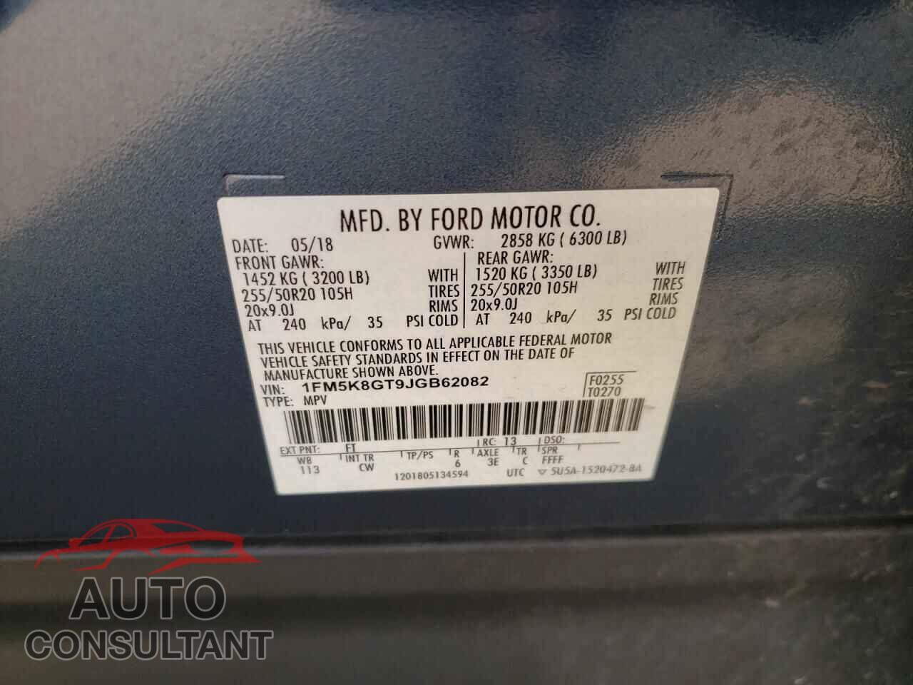 FORD EXPLORER 2018 - 1FM5K8GT9JGB62082