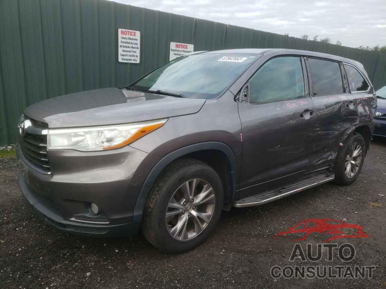TOYOTA HIGHLANDER 2015 - 5TDJKRFH8FS208567