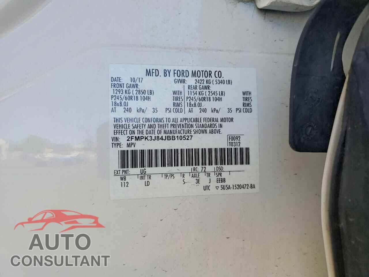FORD EDGE 2018 - 2FMPK3J84JBB10527