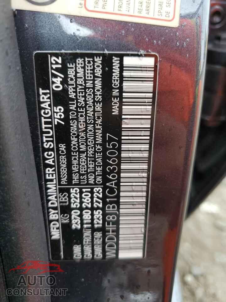 MERCEDES-BENZ E-CLASS 2012 - WDDHF8JB1CA636057