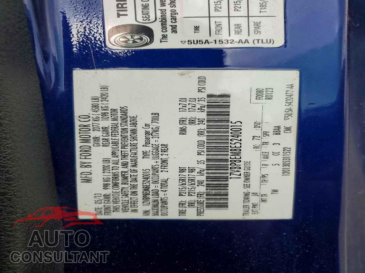 FORD MUSTANG 2014 - 1ZVBP8EM8E5240015