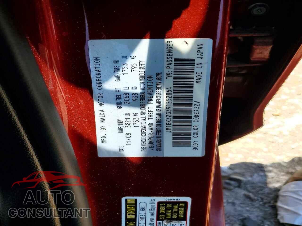 MAZDA 3 2009 - JM1BK32G391252864