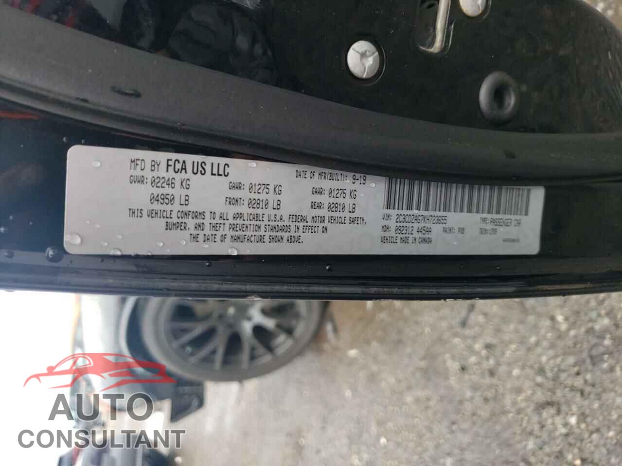 DODGE CHALLENGER 2019 - 2C3CDZAG7KH723655