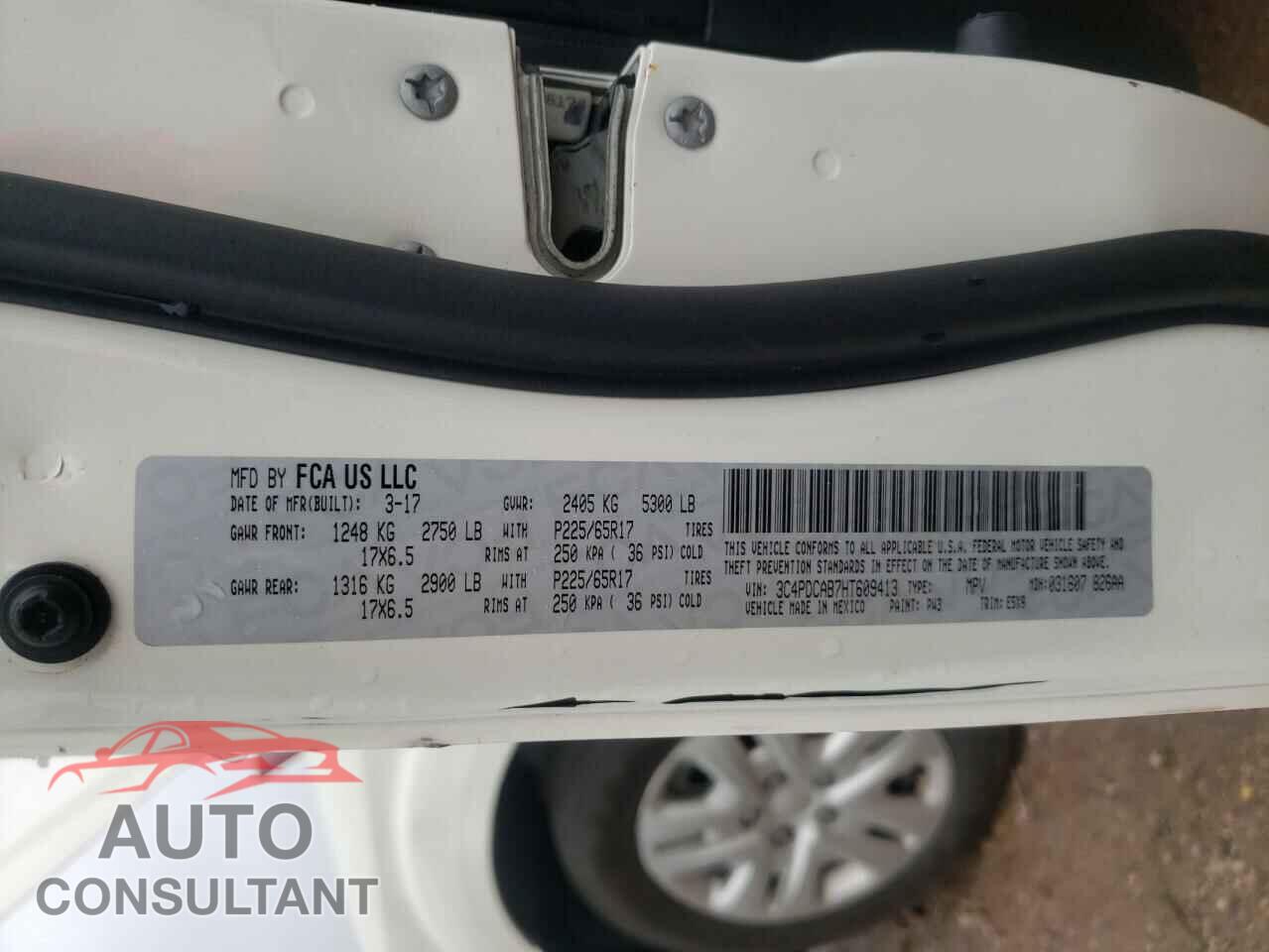 DODGE JOURNEY 2017 - 3C4PDCAB7HT609413