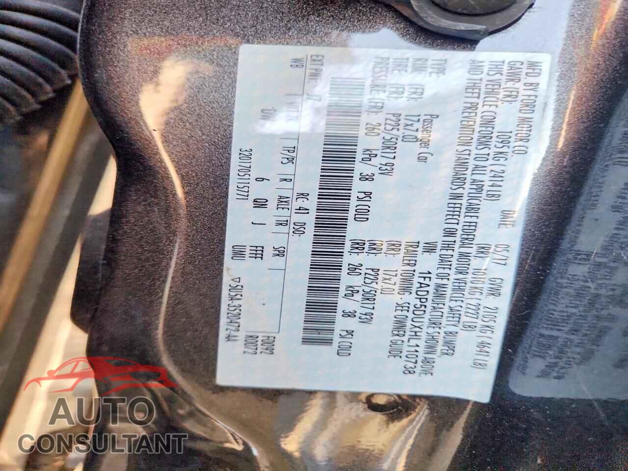 FORD CMAX 2017 - 1FADP5DUXHL110738