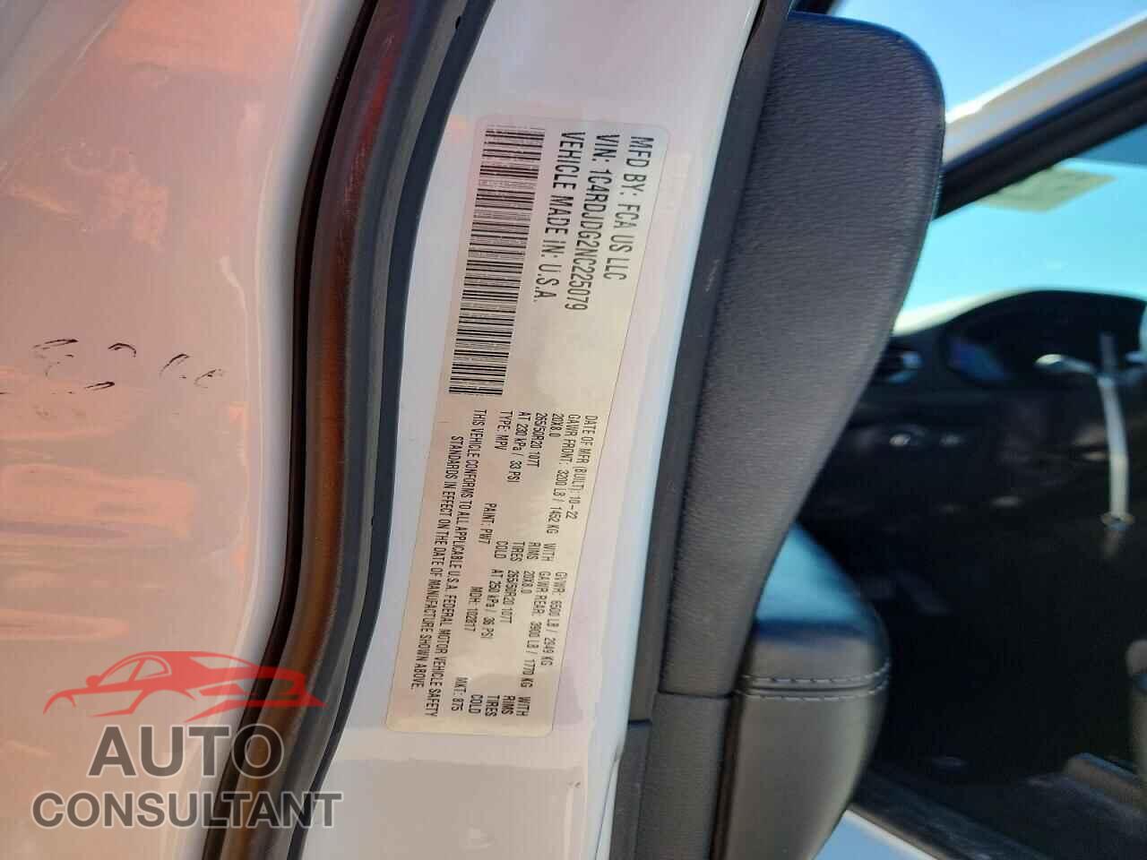 DODGE DURANGO 2022 - 1C4RDJDG2NC225079