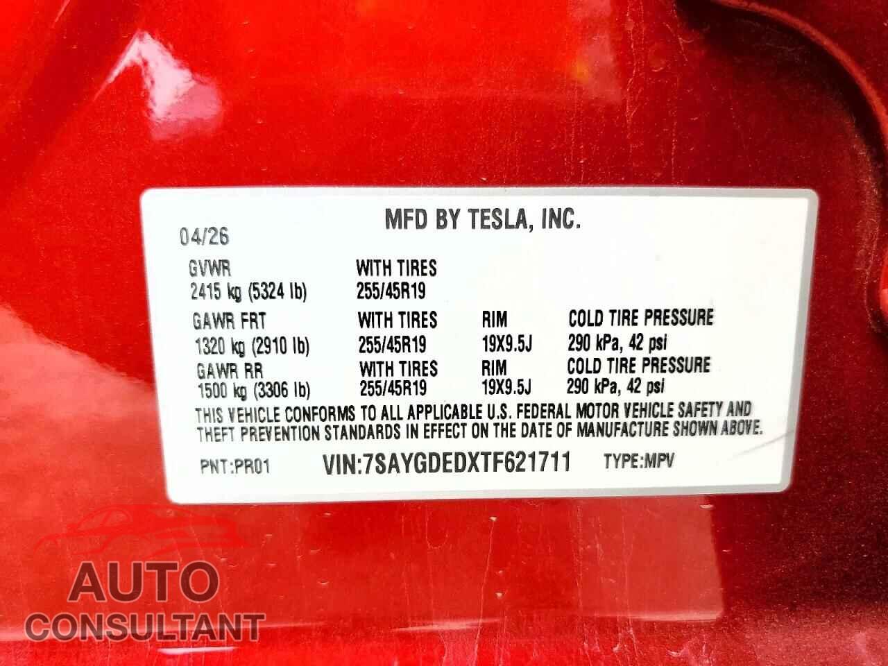 TESLA MODEL Y 2026 - 7SAYGDEDXTF621711