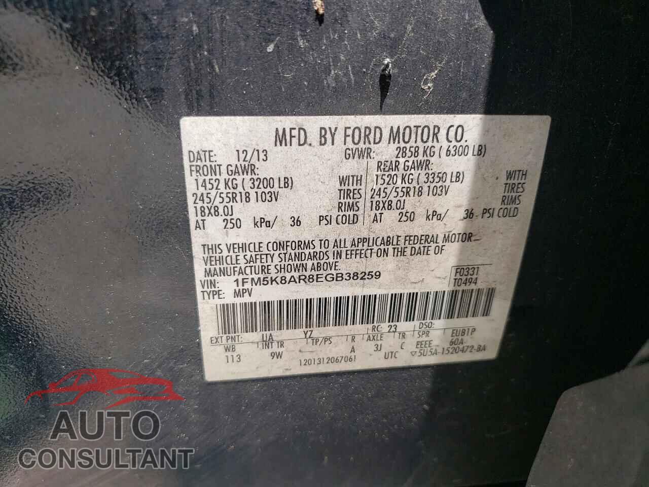 FORD EXPLORER 2014 - 1FM5K8AR8EGB38259