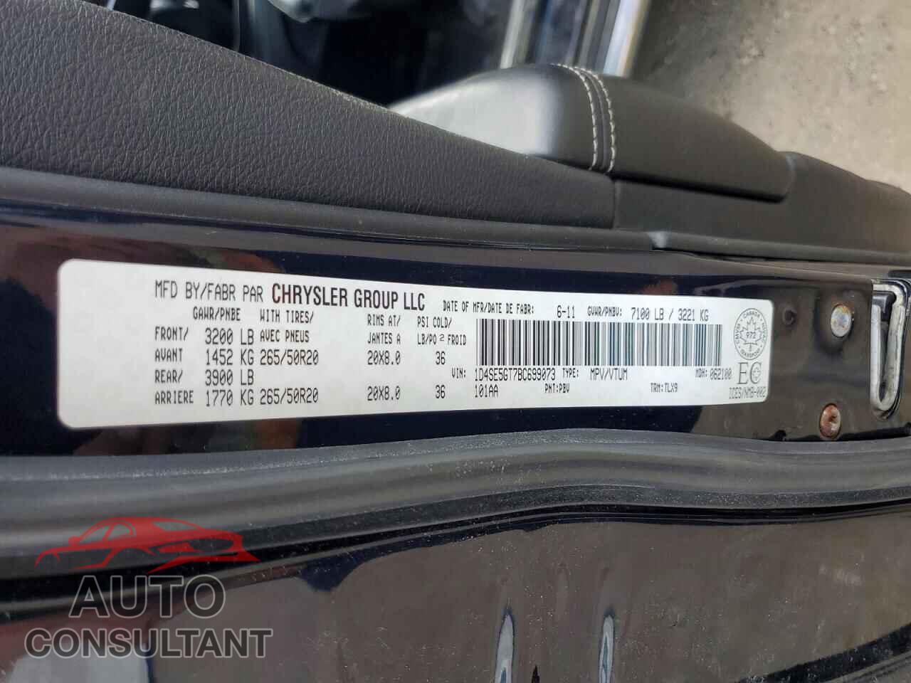 DODGE DURANGO 2011 - 1D4SE5GT7BC699073