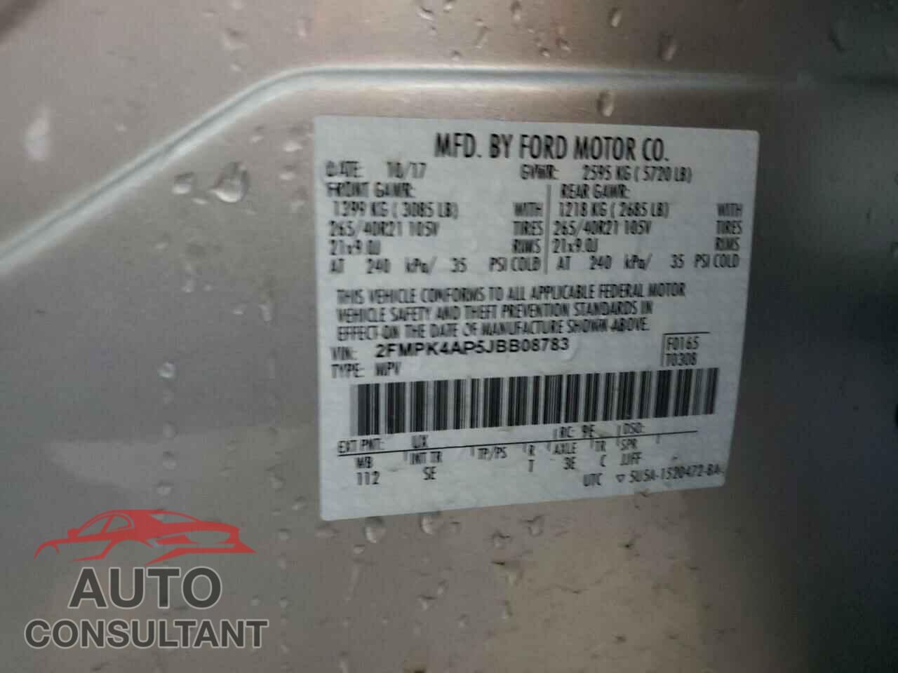 FORD EDGE 2018 - 2FMPK4AP5JBB08783