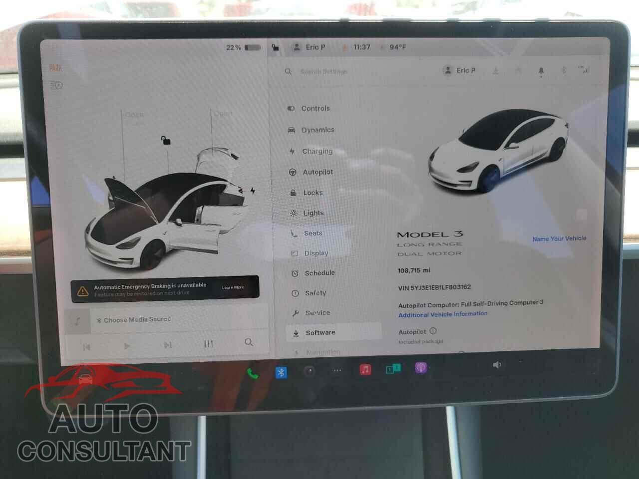 TESLA MODEL 3 2020 - 5YJ3E1EB1LF803162