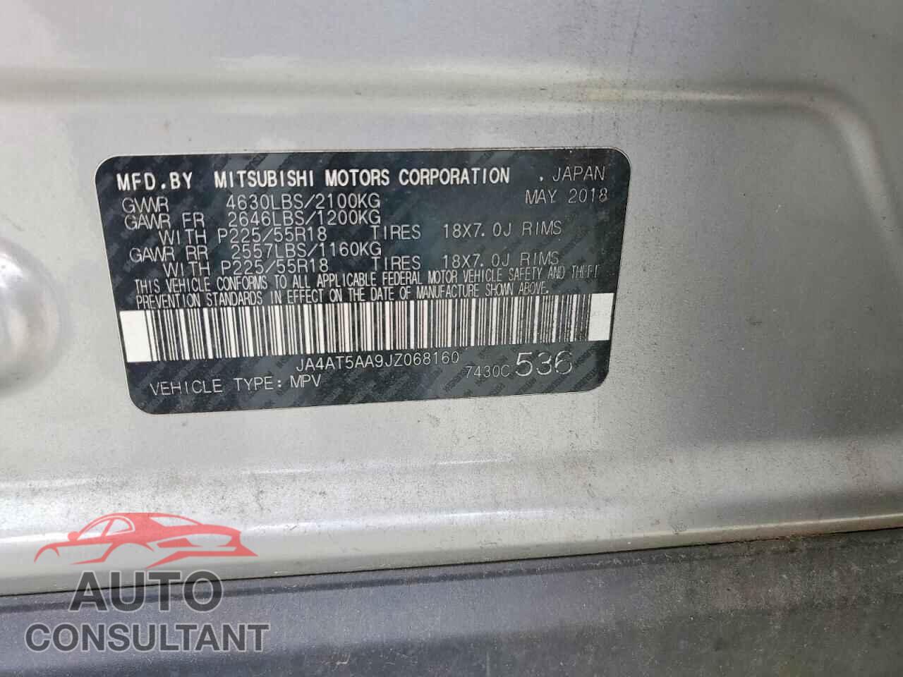 MITSUBISHI ECLIPSE 2018 - JA4AT5AA9JZ068160