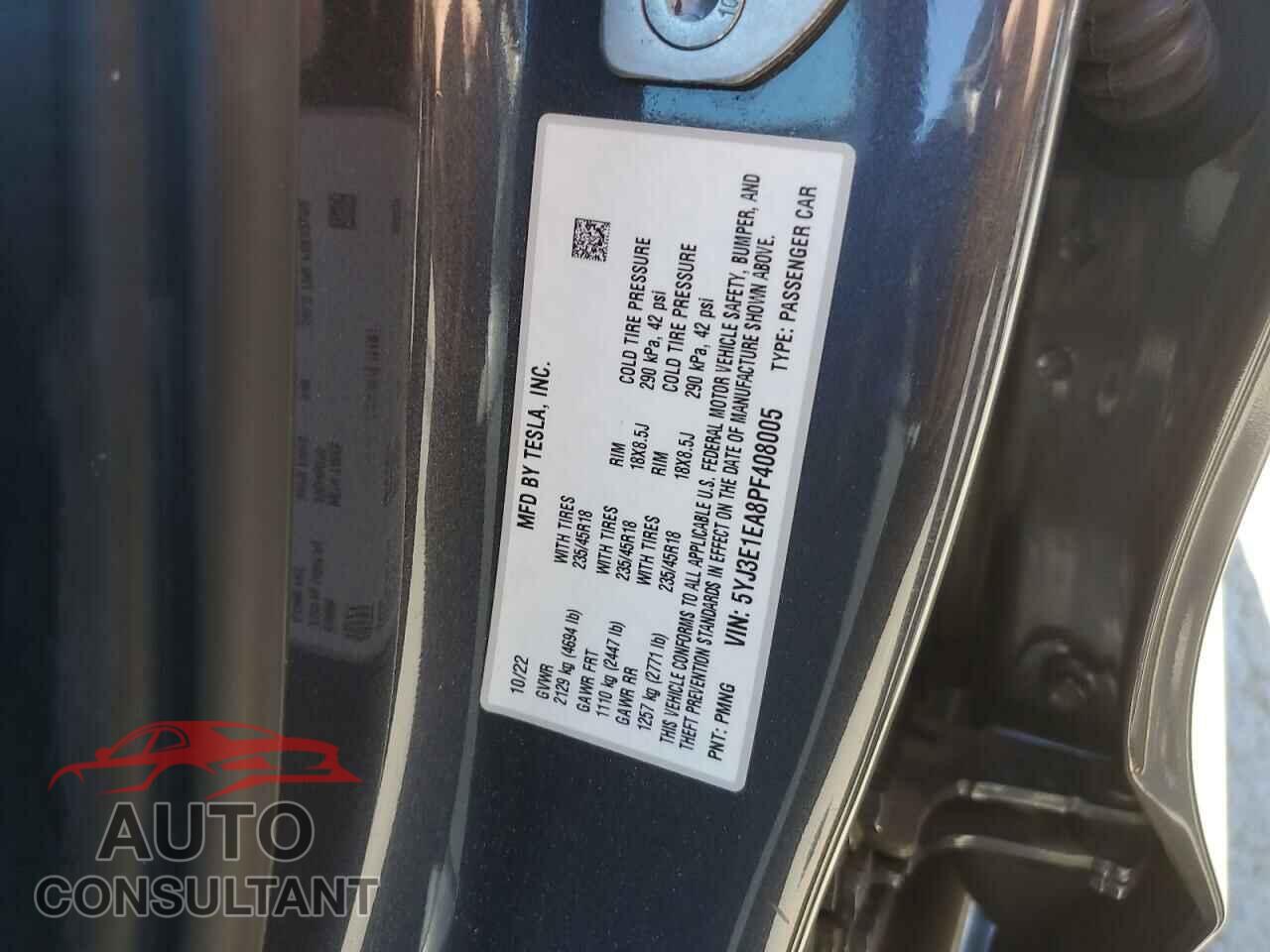 TESLA MODEL 3 2023 - 5YJ3E1EA8PF408005
