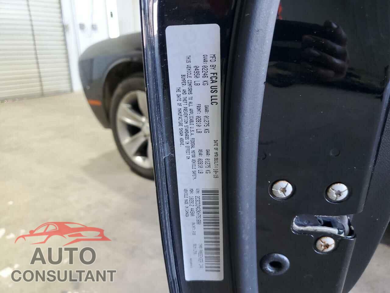 DODGE CHALLENGER 2019 - 2C3CDZAG3KH751680