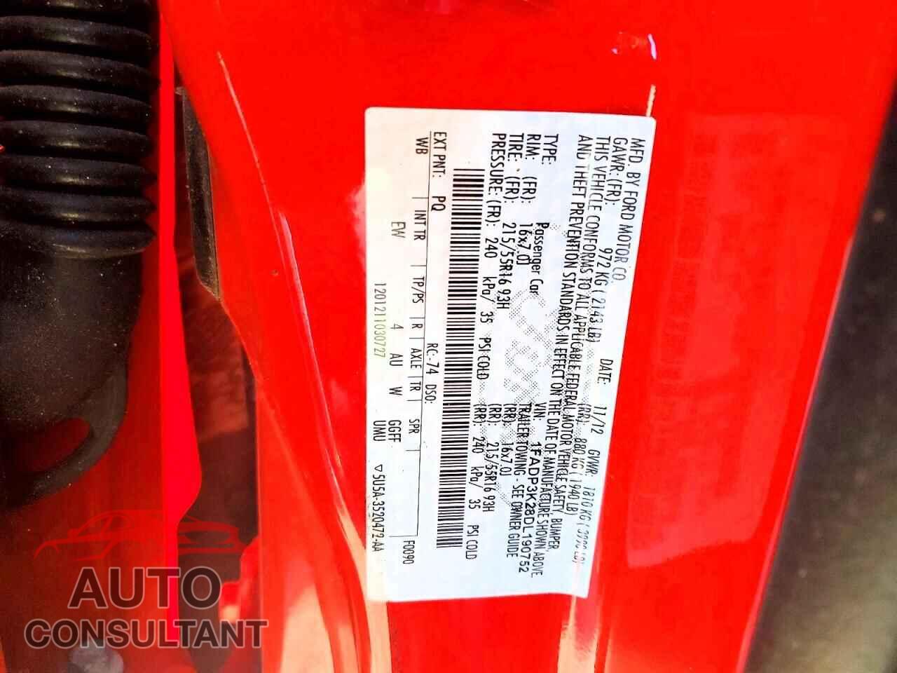 FORD FOCUS 2013 - 1FADP3K28DL190752