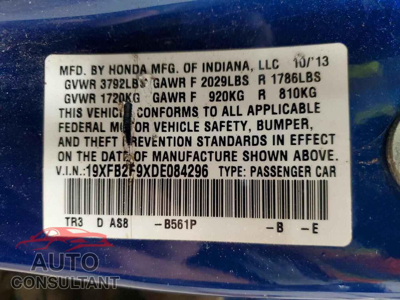 HONDA CIVIC 2013 - 19XFB2F9XDE084296