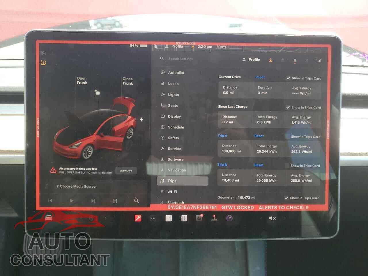 TESLA MODEL 3 2022 - 5YJ3E1EA7NF288761